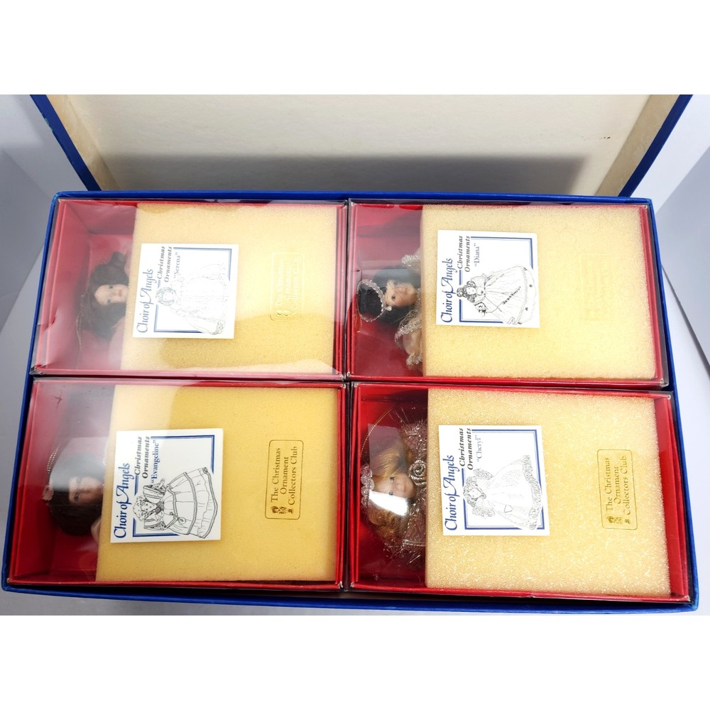 1987 Choir of Angels Christmas Tree porcelain Ornaments Set of 12/Original Box